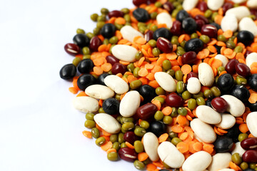 Colorful mixed beans and lentils, packed with plant-based protein and fiber
