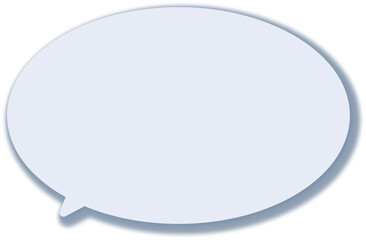 薄い青のドロップシャドウがついた楕円形のふきだし。シンプルで使いやすい。淡い色。