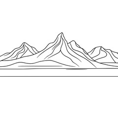 Mountains line art