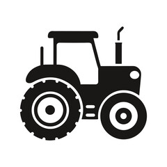 tractor silhouette on white background