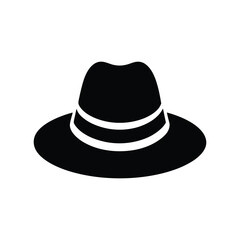 fashion hat black silhouette on white background