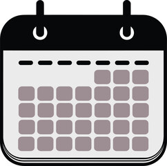 Minimal Calendar Icon Vector – Monthly Planner Schedule Symbol