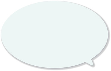 淡いミントグリーンの楕円形の吹き出し。シンプルでドロップシャドウが付いている。シンプルで使いやすい。