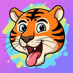 Cute Tiger with Tongue Out