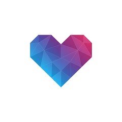 Low Poly Gradient Heart Shape