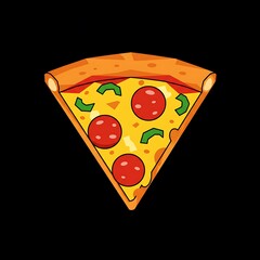 Cartoon Pizza Slice with Pepperoni