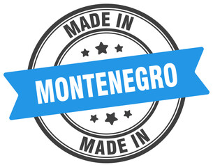 Made in Montenegro round sign. Made in Montenegro stamp.