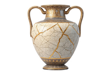 Decorative pottery vase with crackled glaze and ornate design
