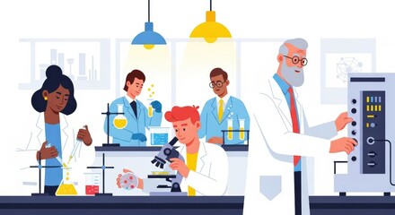 Diverse Team of Scientists Conducting Research in a Modern Laboratory Setting