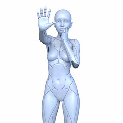 女性サイボーグ　3DCGレンダリング