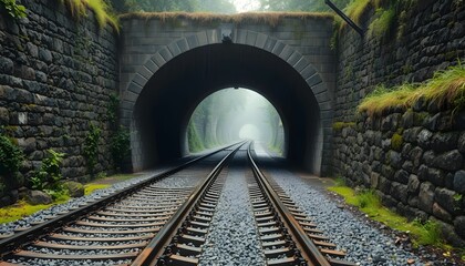 railway tunnel in the forest