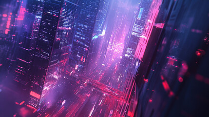 Futuristic business with artificial intelligence, blockchain, and augmented reality technology driving innovation, efficiency, and profitability through sleek minimalist design