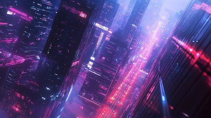 Futuristic business with artificial intelligence, blockchain, and augmented reality technology driving innovation, efficiency, and profitability through sleek minimalist design