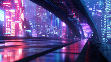 Futuristic business with artificial intelligence, blockchain, and augmented reality technology driving innovation, efficiency, and profitability through sleek minimalist design