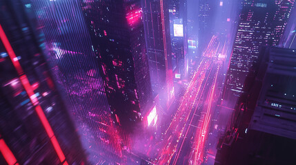 Futuristic business with artificial intelligence, blockchain, and augmented reality technology driving innovation, efficiency, and profitability through sleek minimalist design