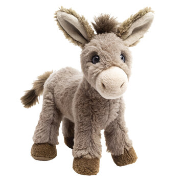 plush donkey toy PNG, transparent background