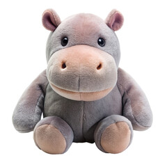 plush hippo toy PNG, transparent background