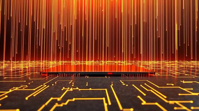 Digital Rain: Abstract Technology Background