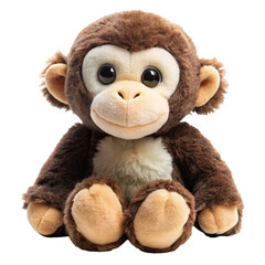 plush monkey toy PNG, transparent background