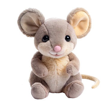plush mouse toy PNG, transparent background