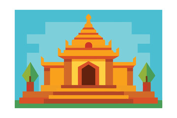 vector illustration of temple