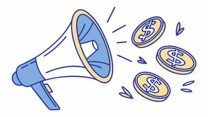 Colorful Megaphone Broadcasting Financial Prosperity