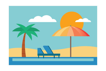 summer beach vector illustration