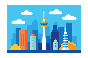 Fototapeta premium city skyline and city