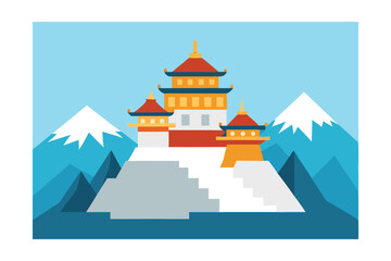 vector illustration of temple
