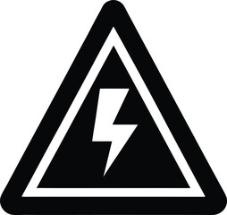 electric shock hazard sign with lightning flash