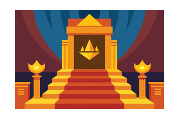egyptian throne room with golden
