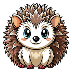 Fototapeta premium Cute Baby Hedgehog Vector – Jungle Animal Illustration for Kids