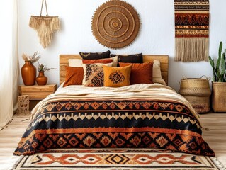Bohemian Bedroom Decor with Warm Tones