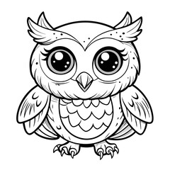 Cute Baby Owl Vector – Woodland Animal Illustration for Kids and Crafters