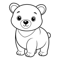 Obraz premium Cute Baby Bear Vector – Woodland Animal Illustration for Kids and Crafters