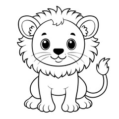 Obraz premium Cute Baby Lion Vector – Jungle Safari Animal Illustration for Kids and Crafters
