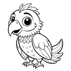 Fototapeta premium Cute Baby Parrot Vector – Tropical Bird Illustration for Kids and Crafters
