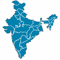 India Map Outline Political Geography And State Borders