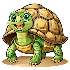 Fototapeta premium Cute Cartoon Tortoise Illustration