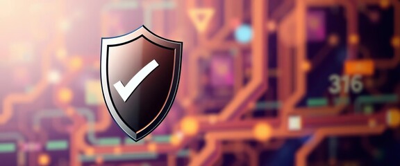 Shield with checkmark symbolizes safety, insurance, security, and data protection,  vector,  insurance