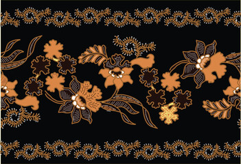Indonesian Batik Very exclusive flower motif, for fabric