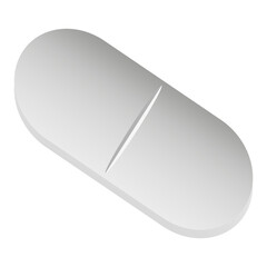 White tablet icon. Medicine pill vector. Pharmaceutical capsule symbol. Health care dose.