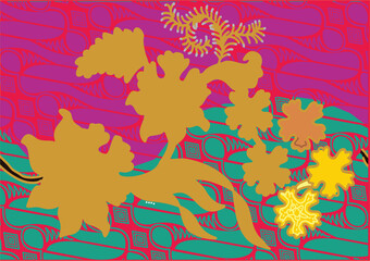 Indonesian Batik Very exclusive flower motif, for fabric