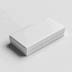 Fototapeta premium A simple white box sits on a plain white surface