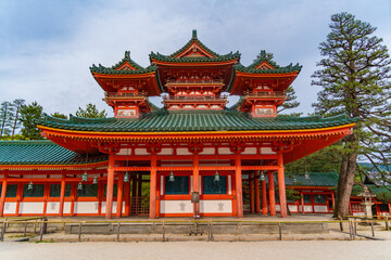 Obraz premium Heian Jingu Shrine, a Shinto shrine in Kyoto, Japan