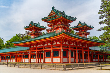 Naklejka premium Heian Jingu Shrine, a Shinto shrine in Kyoto, Japan
