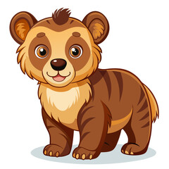 Fototapeta premium Cute Baby Bear Vector – Jungle Animal Illustration for Kids