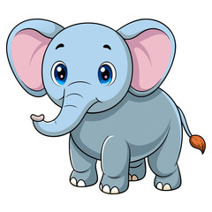 Naklejka premium Cute Baby Elephant Vector – Jungle Animal Illustration for Kids
