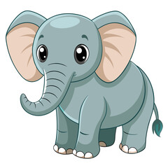 Fototapeta premium Cute Baby Elephant Vector – Jungle Animal Illustration for Kids