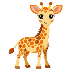 Fototapeta premium Cute Baby Giraffe Vector – Jungle Animal Illustration for Kids